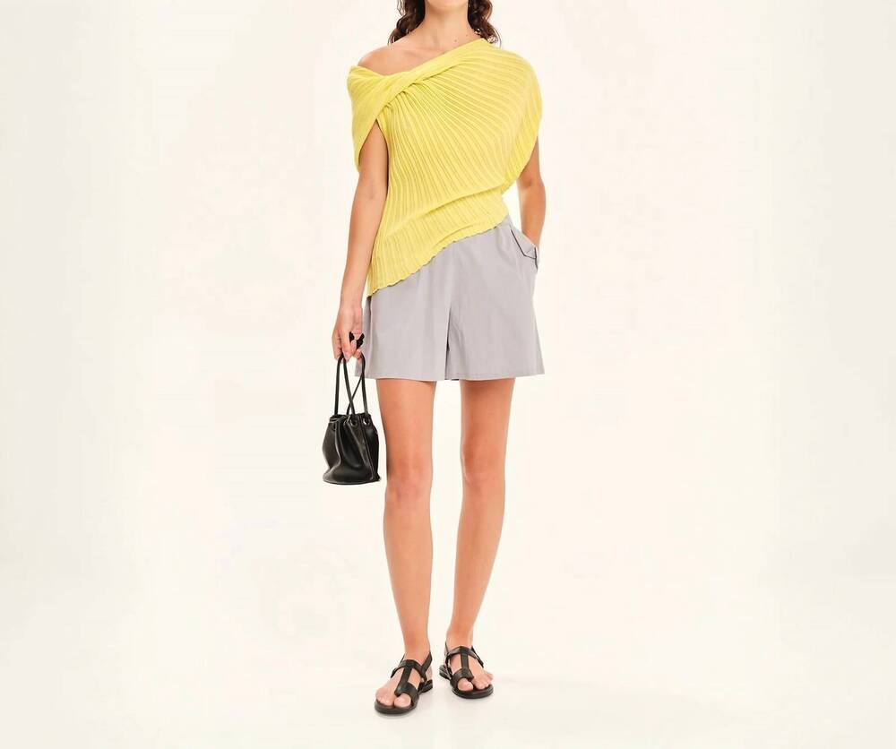 NEW KOURBELA seashells knit draped top in black